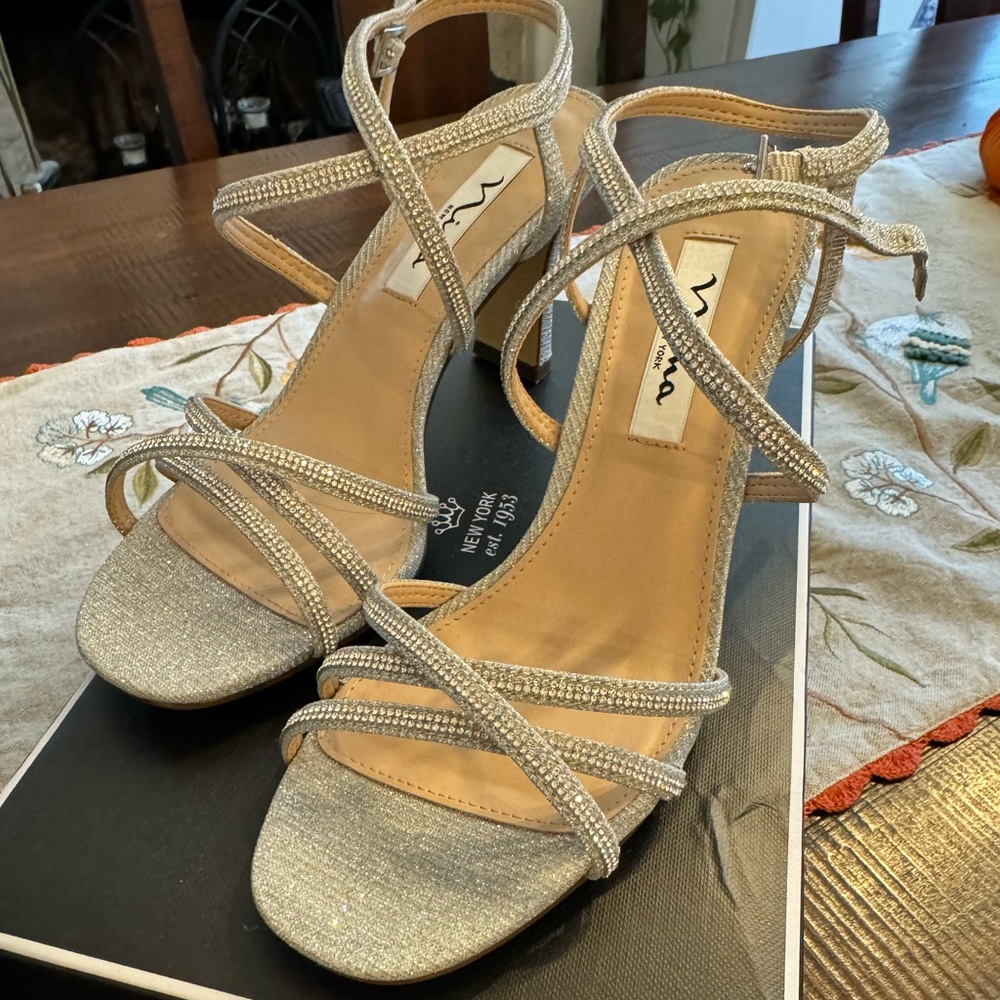 Nina silver heels